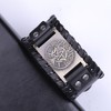 TEAMER - Silver Alloy Leather Bracelet Cuff Unisex Modern, Unit