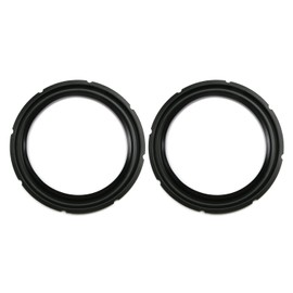 Fielect 10 Inch Black Notch Speaker Rubber Edge Surround Rings Replacement Parts for Speaker Repair or DIY 2pcs