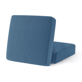 SUBRTEX Stretch Couch Cushion Cover, Sofa Cushion Furniture Protector, Couch Seat Slipcover, High Elasticity for RV Living Room (2 Piece Loveseat Cushion, Denim Blue)
