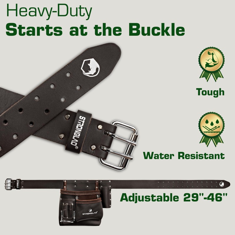 STRONGLAD Tool Belt for Carpenters & Electricians - Heavy-Duty 6