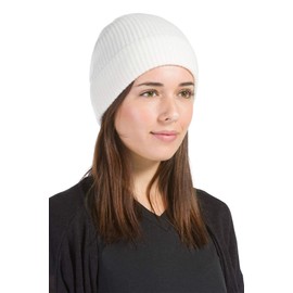 Fishers Finery Women's 100% Cashmere Cuffed Hat (Cream)