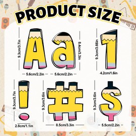 FYSUIMU 219 Pcs Back to School Bulletin Board Letters Pencil Alphabet Number Symbol Paper Cutouts First Day of School Decoration Letters Combo Set for Home Classroom Party