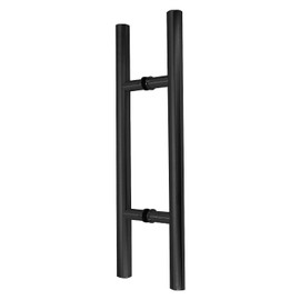 Top Hardware Stainless Steel 304 Ladder Style Back to Back Glass Door/Barn Door Push Pull Handle (72 in, Matt Black)