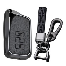 Ysbxitu Remote Key Fob Cover with Keychain Fit for Lexus is ES GS RC NX RX LX 200 250 350 Smart Key Shell Case-A Black
