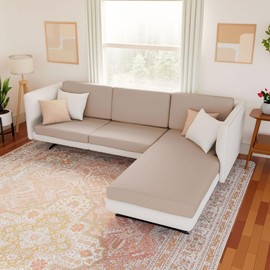 hyha Waterproof Couch Cushion Covers, Sectional Sofa Slipcovers Washable, L Shape Chaise Dog Couch Covers for Sectional Sofa, Universal Furniture Protector (1 Piece for Chaise XL, Taupe)