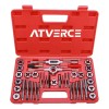 Juego de Machuelos y Terrajas 40 Pcs Atverce Acero Imperial Rojo