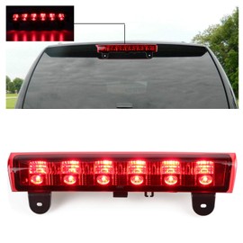 Tresound 3rd Third Brake Light for 2000-2006 Chevy Suburban Tahoe/GMC Yukon High Mount Stop Lamp (Chrome Housing + Red Lens)