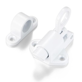 Wocoe 5 Pack White Self-Closing Latches - Resilient Bolt Aluminum Alloy Spring Door Locks with Screws for Secure Gates, Windows, and Cabinets