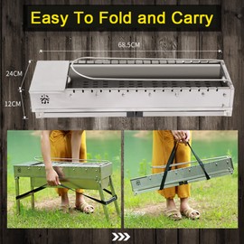 DYRABREST Folding USB Electric Charcoal Grill, Automatic Flip Barbecue Stove-Outdoor BBQ-Household Rotary Barbecue Machine