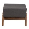Baxton Studio Hanson Ottoman, One Size, Dark Grey/Walnut Brown