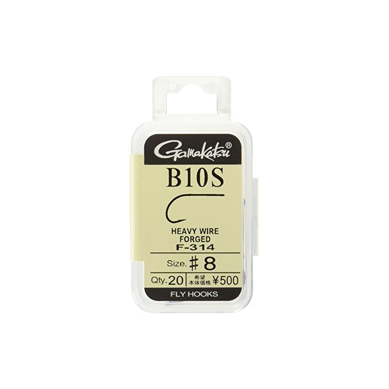 Gamakatsu F314 12882 Fly Hooks, B10S, No. 8, 20 Pieces,