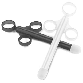 ANGCURE Lubricant Lube Applicator Syringes, Lubricant Tube Shooter with Smooth Rounded Cap for Men, Women & Couples, Reusable, Easy Use & Clean [10ml Scales] (White & Gray)