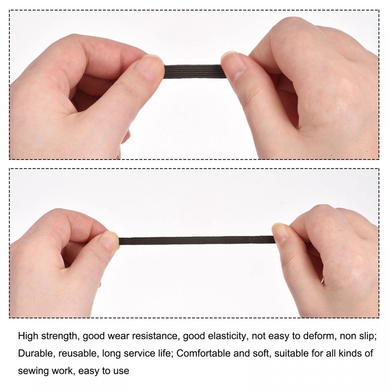 sourcing map Flat Elastic Cord for Sewing 1/4 inch 6mm