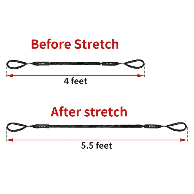 WKYBF 2 Pack Bungee Dock Line Mooring Rope for Boat