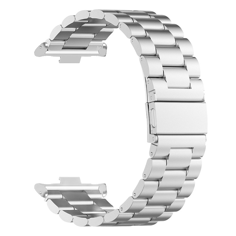 Smartwatch Strap Double Snap 3 Beaded Stainless Steel Replacement Wristband