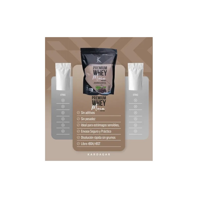 Proteína Whey Moca Kardagar De 1kg Rinde 33 Porciones 28gr