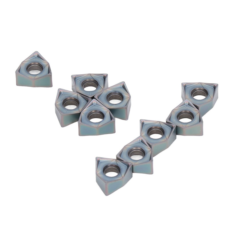 10Pcs Milling Inserts Heat Resistant Tin Plated CNC Cemented Carbide