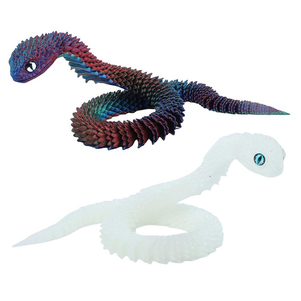 Pack of 2 3D Printed Snake, Snake Toy, Snake, 3D