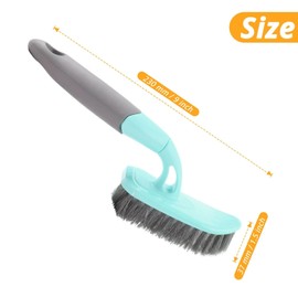 Sihuuu Scrub Brush, Cleaning Shower Scrubber with 9 Inch Ergonomic Handle, Sturdy Stiff Bristles Heavy Duty Brush for Bathroom, Shower, Sink, Carpet, Floor (Blue)