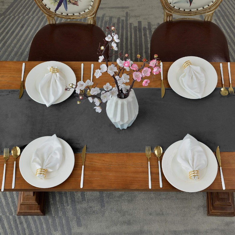BALCONY & FALCON Grey Table Runners Washable Table Runner for
