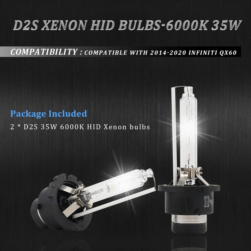 Tivora D2S Xenon HID Headlight Bulbs 6000K Cool White 35W