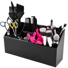 Hair Supplies Organizer - Hair Brush Holder - Salon Tool Holder - Scissor Holder - Shear Holder - Hair Stylist Essentials - Hair Dresser Organizer (Black)