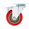 FactorDuty 4 Pack Combo 4" Red PU Caster Wheel w/