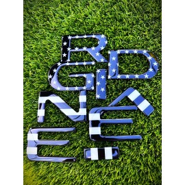 AUTOCARIMAGE RAISED TAILGATE LETTERS for RIDGELINE 2024 2025 BLACK FLAG REFLECTIVE
