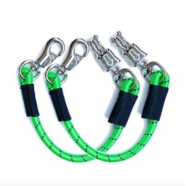 JA Horse Transport Elastic Tie Rope Elastic Rubber Tie Chain with Panic Hook and Bull Snap for Equestrian Horse Trailers, Box and Stable (1, Apple Green, 80 cm)