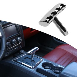 SQQP T Handle Gear Shift Knob Fit for 2012-2017 Jeep Wrangler JK/for 2011-2014 Dodge Durango/for 2009-2014 Dodge RAM (Aluminum Alloy,Chrome)