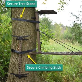 Huntury Climbing Stick Straps, Tree Stand Strap, Climbing Steps Replacement Strap, Climbing Stick Attachment, Quick, Easy and Quiet to Install, Pack of 2