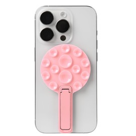 2 In1 Silicone Sticky Phone Grip, Combines a Powerful Suction Cup and a Durable Mount Suitable for Any Phone Model, Provides Multiple Mounting Options for Selfies and Tiktok Video Recording Light Pink