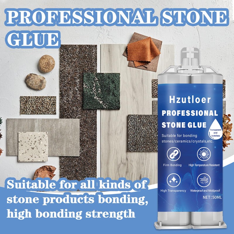 50 ml(1.69 OZ) Stone Glue,Marble Glue Instant,with Mixing Nozzle,Strong Clear