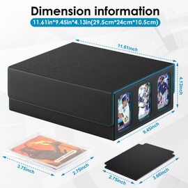 Homthy Card Deck Case with Commander Display Windows, Trading Card Storage Box Magic Commander Fits 2000+ Unsleeved Cards Fit for MTG, YuGiOh and Sport Cards