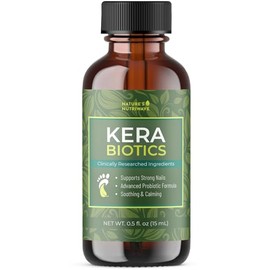 KeraBiotics – Daily Foot & Nail Support with Probiotics and Plant Extracts – Topical Formula with Aloe, Cucumber & Peptides – Non-GMO, Gentle & Easy to Use – 15ml, 1 Month Supply