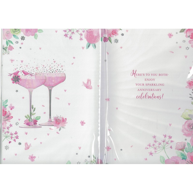 For both of you on your Anniversary card. Champagne glasses.