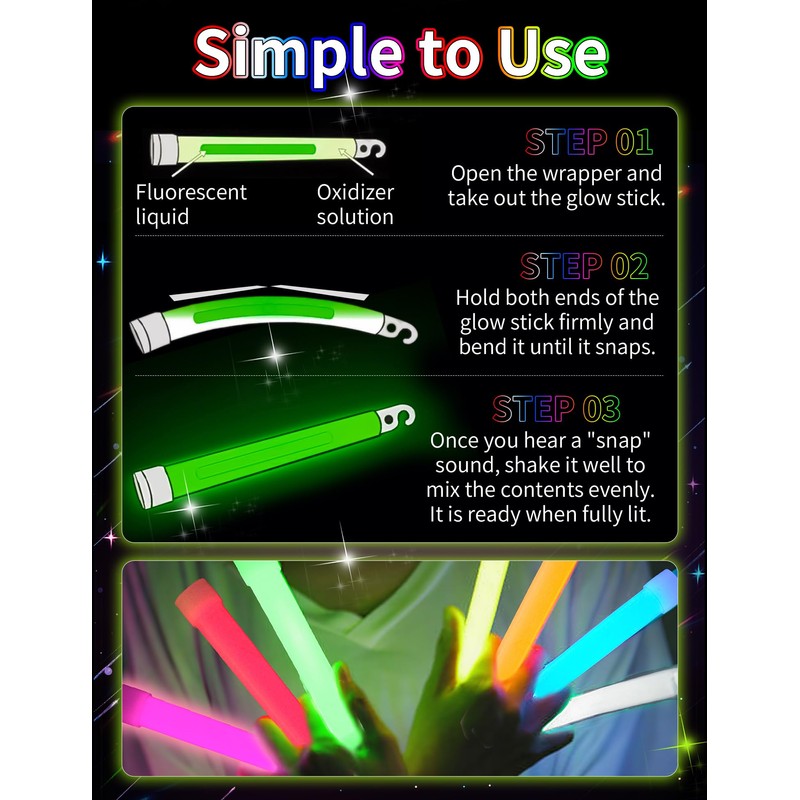 Orerered Glow Sticks 15 Pack Light Sticks Party Packs with