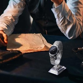 Amindz Pack of 10 Watch Display Stand Holder, Acrylic Watch Holder, Transparent Bracelet Stand Holder, Transparent Jewellery Display Cases Display Stand Rack for Shop or Home Use