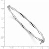 Solid 925 Sterling Silver Twisted Hinged Bangle Cuff Bracelet 7"