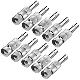 ATOPLEE 10pcs 0.8 mm Low Pressure Brass Mist Nozzles with Filter Function for Cooling System Humidification Sprayer