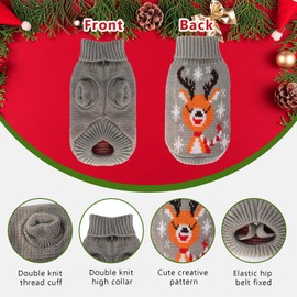 Gvhntk Dog Christmas Sweaters Christmas Sweater Cat Pet Xmas Clothes Cat Christmas Outfit Holiday Classic Winter Knitwear Warm Reindeer Snowflake Sweater for Kitty Puppy Dogs Cat