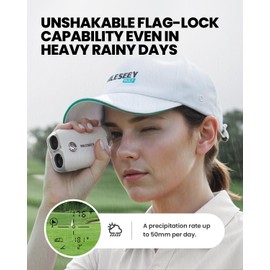 MiLESEEY PF1 All-weather Golf Range Finder, Pocket 1100 Yards Golf Rangefinder with Slope on/Off, 7.5° Wide Field of View, 0.1s Flag Lock Pulse Vibration, IP65 Waterproof, Scan Measurement