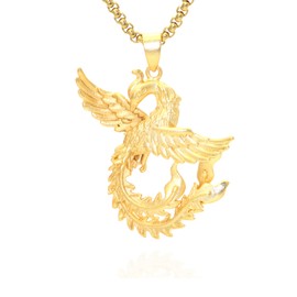 Mgutillart Fashion 18K Gold Plated Phoenix Pendant Necklace(Gold)