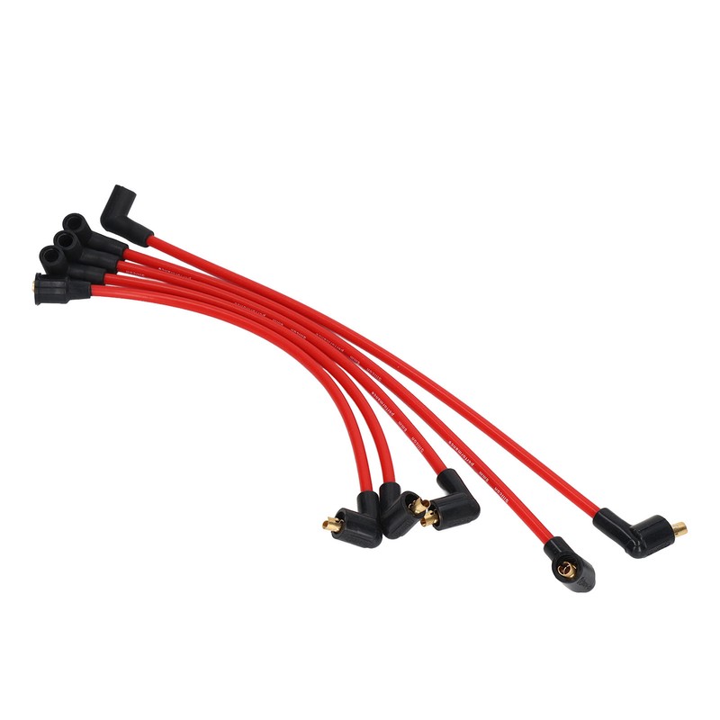 5Pcs 8mm Red Silicone HT Ignition Leads Spark Plug Wires