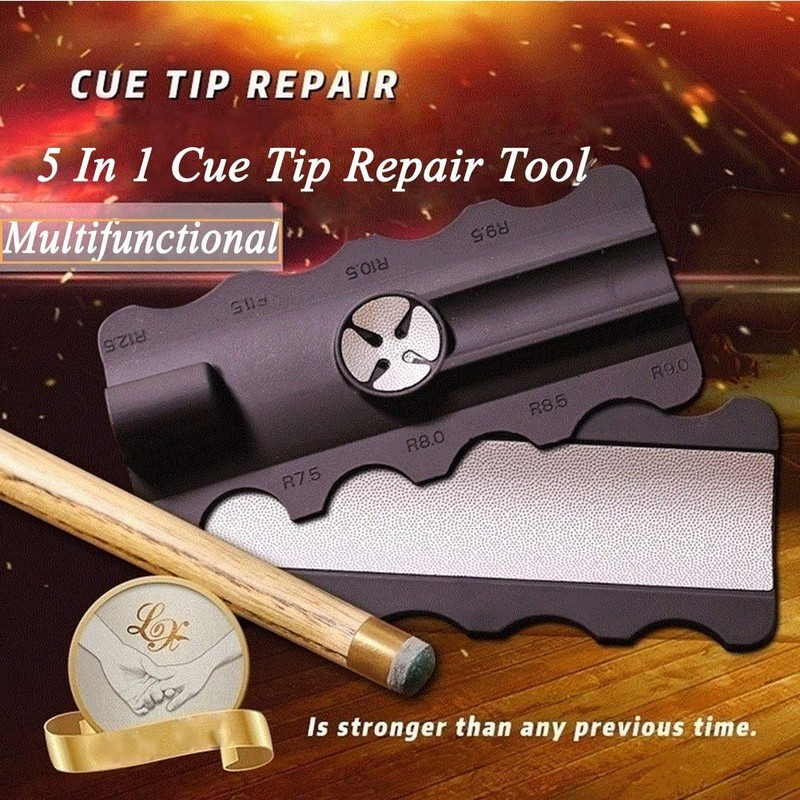 POFET 5 in 1 Billiard Cue Repair Tool Accessories Trimmer/Polisher/Shaper/Tapper