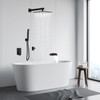 Arsuonta 10 Inch Square Black Shower Faucet Set with Tub