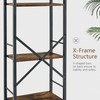 Tajsoon 5 Tier Ladder Bookshelf Industrial Ladder Shelf, Narrow Tall
