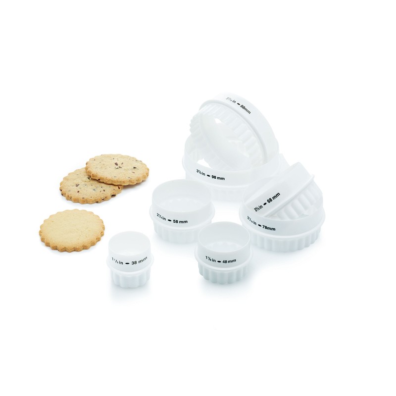 KitchenCraft KC7PASTRY Double Sided Pastry Cutters Set with Fluted /