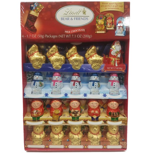 Lindt Holiday Milk Chocolate Figures Novelty Pack, Great for Holiday Gifting, 7.1 Ounce