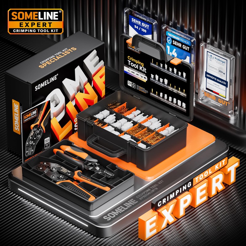 SOMELINE Automotive Wire Connectors Crimp Tool Kit, Crimper for 24-14